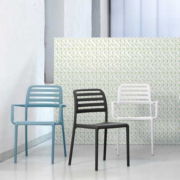 SEDIA IN POLIPROPILENE COSTA BISTROT ANTRACITE CM.49X54X83