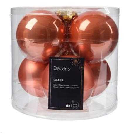 CONFEZIONE 6 PALLINE NATALE VETRO DIA8CM SPICED PUMPKIN