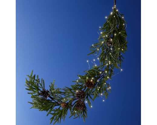 LUCI BATTERIA GRAPPOLO 60MICROLED L.CALDA 80CM FILO ARGENTO