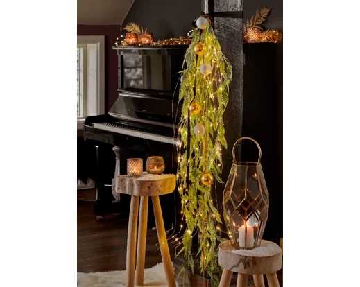 LUCI BATTERIA GRAPPOLO 60MICROLED L.CALDA 80CM FILO ARGENTO