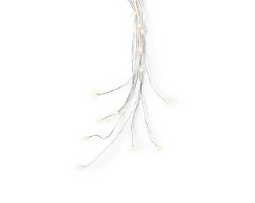 LUCI BATTERIA GRAPPOLO 96MICROLED L.CALDA 110CM FILO ARGENTO