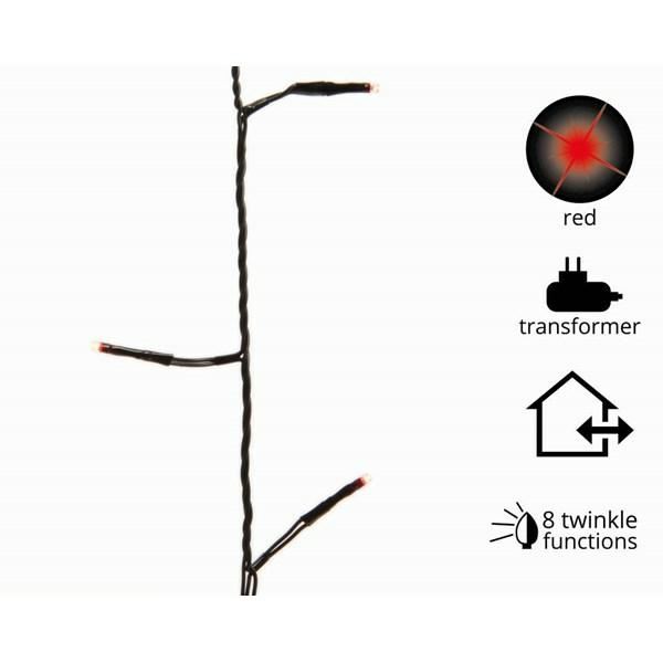 CATENA LUCE ROSSA 360LED MT.27 FILO NERO IP44 TIMER