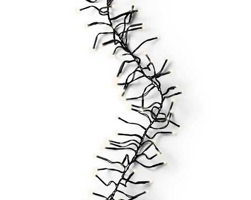 GHIRLANDA 3000 LED BIANCO CALDO 28MT FILO NERO TIMER+8F