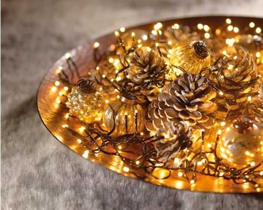 GHIRLANDA LUCE C.CLASSICO 1512LED MT13,5 FILO NERO 8 FUNZ.