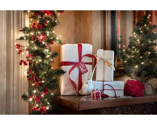 CATENA LUCE CALDA 240MICROLED MT.12 FILO METALLO 8FUNZ.