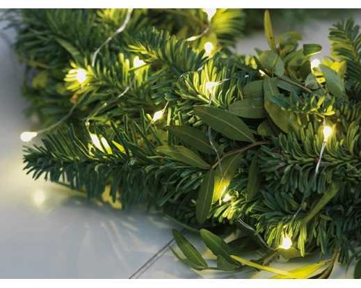 CATENA LUCE CALDA 240MICROLED MT.12 FILO METALLO 8FUNZ.