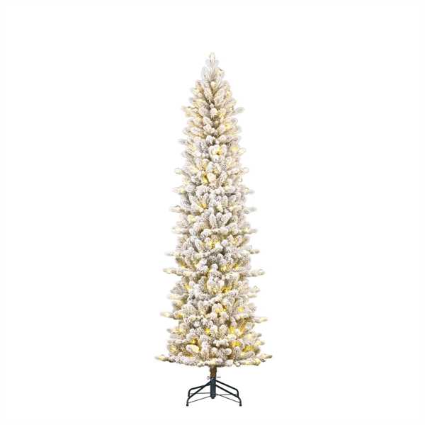 ALBERO NATALE HARMA PILAR GHIACC. 240LED L.CALDA CM Ø66 H215