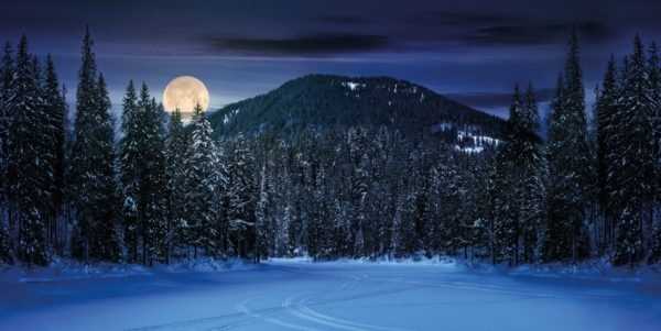 POSTER MAXI IN TELA TESSILE - PAESAGGIO MONTAGNA NOTTE 150x7