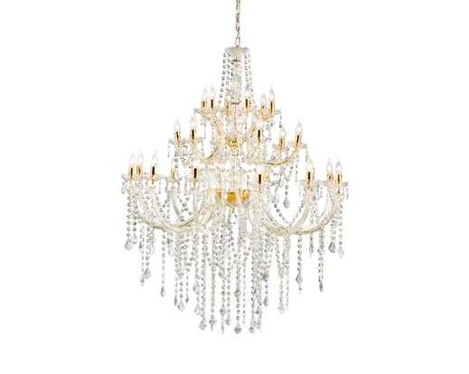 LAMPADARIO DA INTERNO 24LAMP. CM.D110X137H TRASPARENTE/ORO