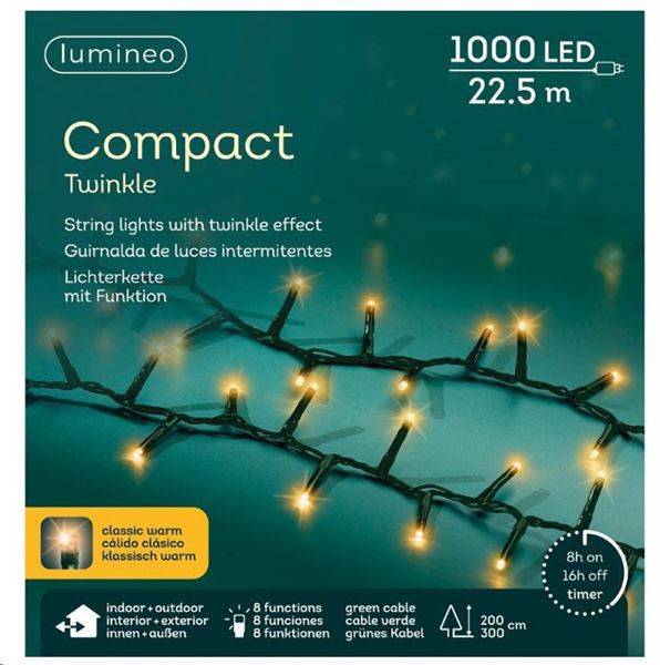 CATENA LUCE CLASSICA 1000LED COMPACT 22,5M FILOVERDE IP44 8F