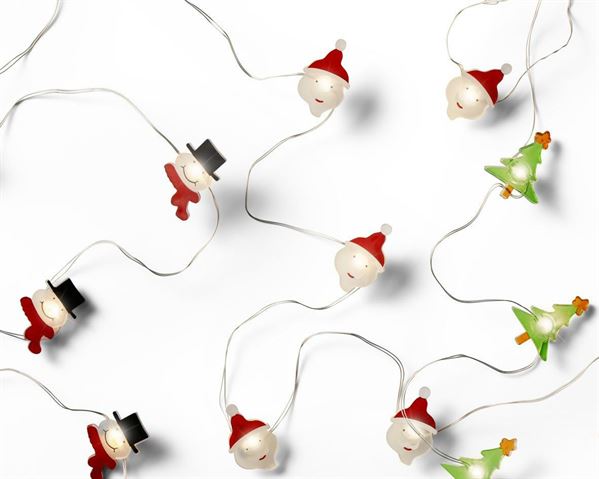 LUCI BATTERIA 20MICROLED L.CALDA 3FIGURE 190CM FILO ARGENTO