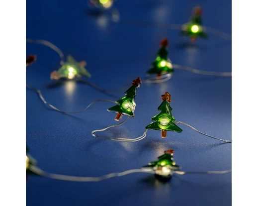 LUCI BATTERIA 20MICROLED L.CALDA 3FIGURE 190CM FILO ARGENTO