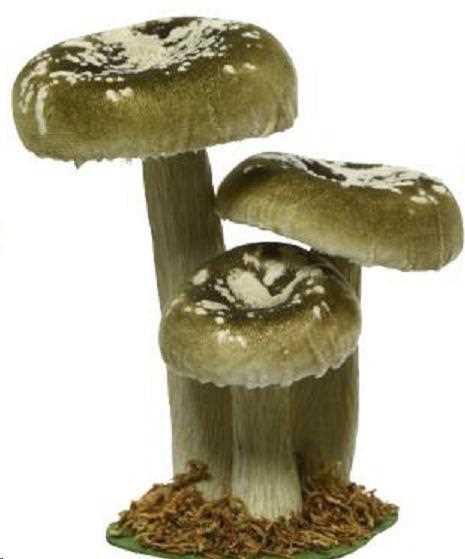 COMPOSIZIONE TRE FUNGHI VELLUTO CM.9X12X17H 3 COL.ASSORTITI