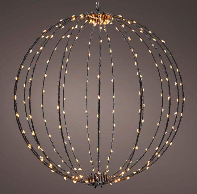 SFERA IN METALLO LEGGERA 192 MICRO LED CM.D28X192H NERA