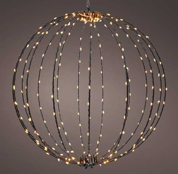 SFERA IN METALLO LEGGERA 192 MICRO LED CM.D28X192H NERA