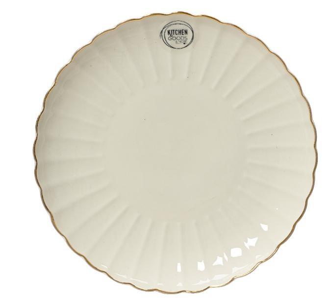 PIATTINO PORCELLANA BIANCO E ORO CM.D20,3X2,4H
