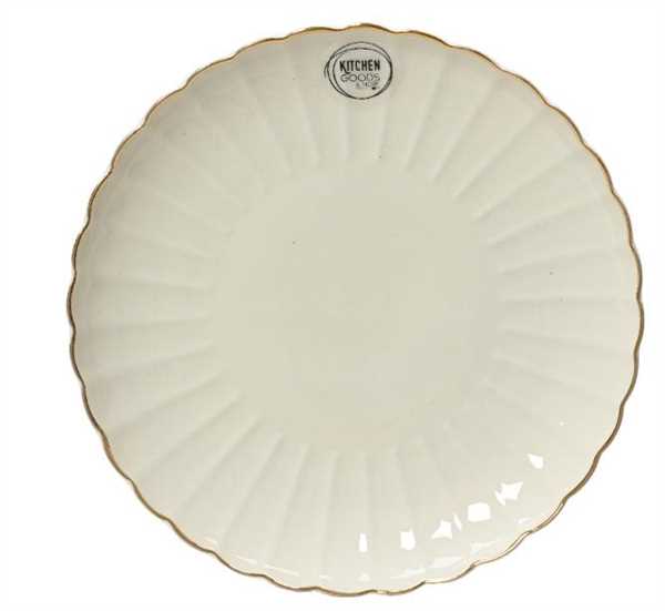 PIATTINO PORCELLANA BIANCO E ORO CM.D20,3X2,4H