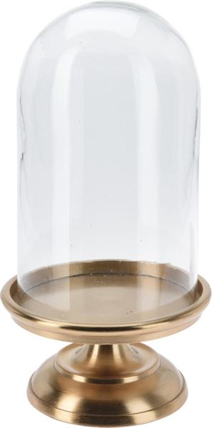 CLOCHE VETRO BASE ALU 14X28CM