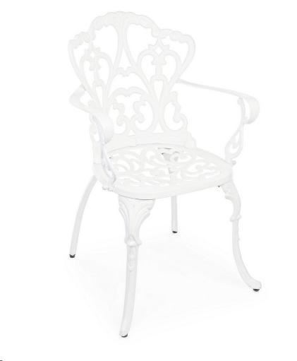SEDIA CON BRACCIOLI ESTERNO VICTORIA BIANCO CM.57,5X58XH87,5
