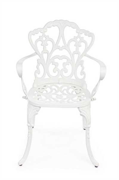 SEDIA CON BRACCIOLI ESTERNO VICTORIA BIANCO CM.57,5X58XH87,5