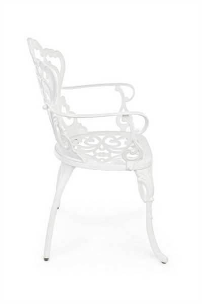 SEDIA CON BRACCIOLI ESTERNO VICTORIA BIANCO CM.57,5X58XH87,5