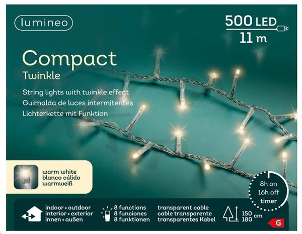 CATENA 500 LED COMPACT LUCE CALDA MT11 FILO TRASP. IP44 T+8F