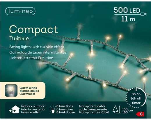 CATENA 500 LED COMPACT LUCE CALDA MT11 FILO TRASP. IP44 T+8F