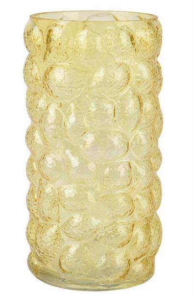 VASE GLASS SMALL CITRUS TRANSPARENT SPRAY COLOR YELLOW DIA15