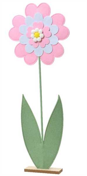 FLOWER FELT FSC MIX 70% PINK/COLOUR(S) LUN.7CM X LAR.34CM X