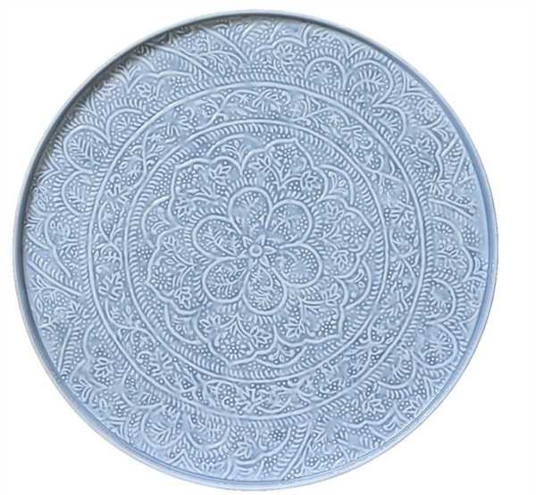 DECO PLATE IRON WITH ENAMEL FINISH BLUE DIA60CM X ALT.3CM