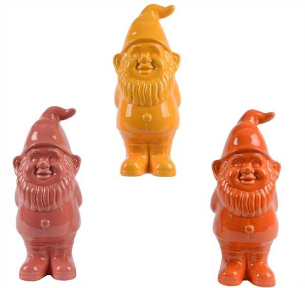 GNOME CERAMIC SHINY FLOWER 3COL ASS ASSORTED LUN.10CM X LAR.
