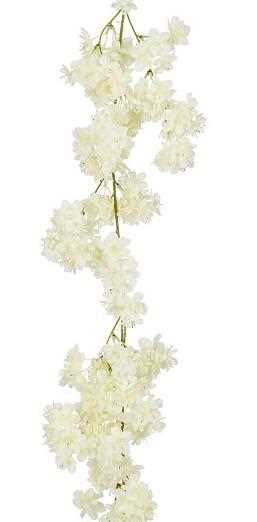 GHIRLANDA DI FIORI CM.20X180H CREMA