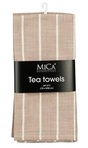 TOVAGLIETTA DA TE' ALIVO 2PZ COTONE CM.50X70 BEIGE