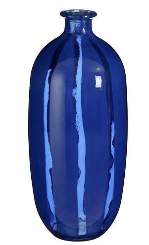 VASO BOTTIGLIA MONTELLO IN VETRO CM.D19X45H BLU