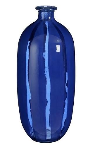 VASO BOTTIGLIA MONTELLO IN VETRO CM.D19X45H BLU