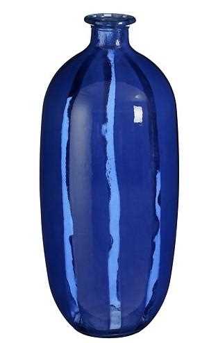 VASO BOTTIGLIA MONTELLO IN VETRO CM.D19X45H BLU