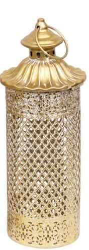 LANTERNA IN METALLO ORO SBIANCATO