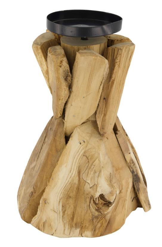 PORTACANDELA IN LEGNO GALLEGGIANTE CM.D17X23,5H NATURALE