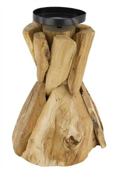 PORTACANDELA IN LEGNO GALLEGGIANTE CM.D17X23,5H NATURALE