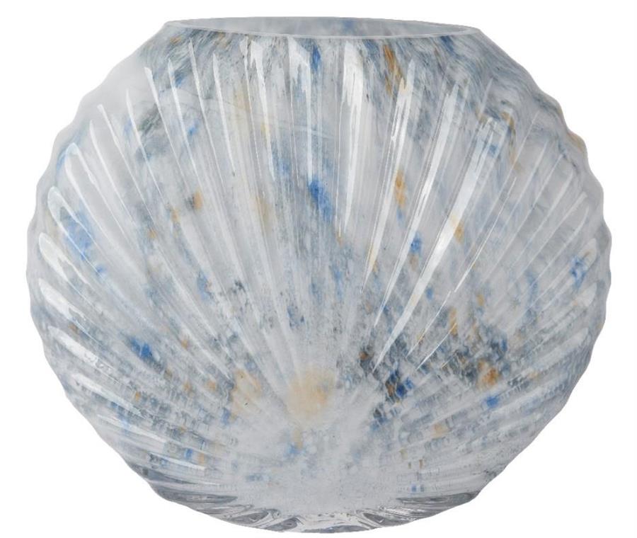 VASE GLASS SHELL SOLID COLOR MULTI LUN.23CM X LAR.7CM X ALT.