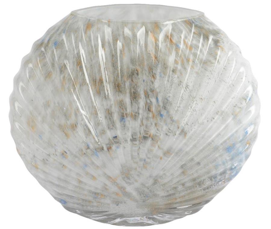 VASE GLASS SHELL SOLID COLOR MULTI LUN.20CM X LAR.6.5CM X AL