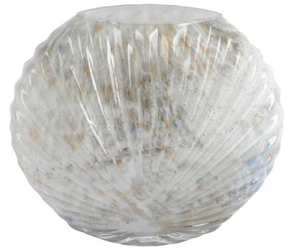 VASE GLASS SHELL SOLID COLOR MULTI LUN.20CM X LAR.6.5CM X AL