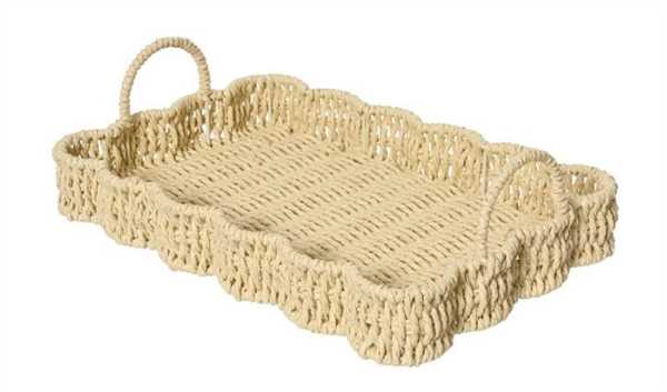 VASSOIO RETTANGOLARE IN CORDA CM.29X41X11H NATURALE