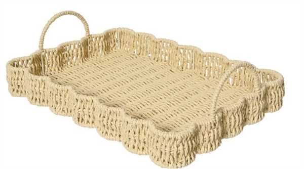 VASSOIO RETTANGOLARE IN CORDA CM.23X35X10,5H NATURALE