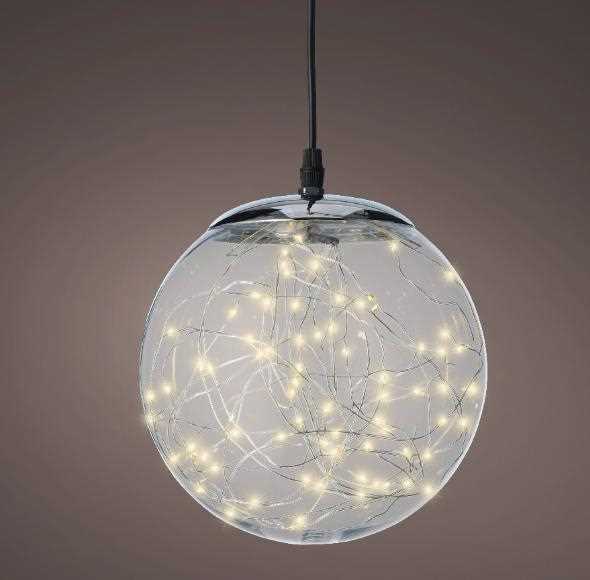 PALLA LUMINOSA 300 LED IN PLASTICA TRASP. DA ESTERNO D.40CM