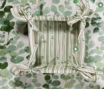 CESTINO RIGHE E FOGLIE FLORA CM.18x18X10H
