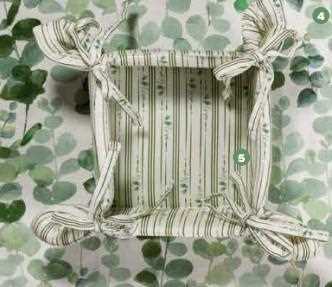 CESTINO RIGHE E FOGLIE FLORA CM.18x18X10H