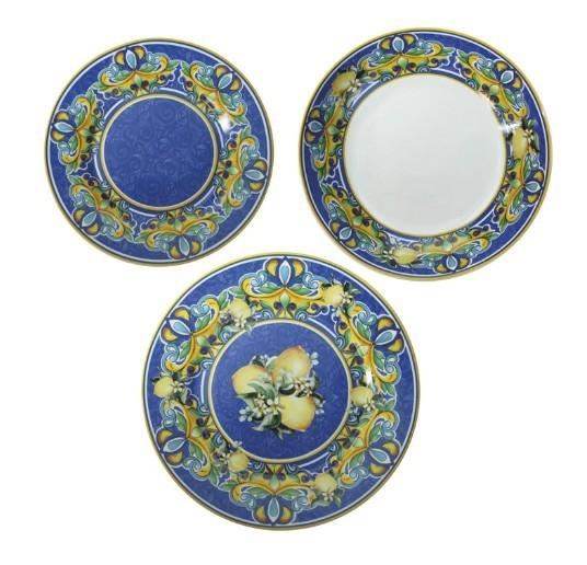 TAVOLA 18PZ CITRUS BLU PORCELLANA