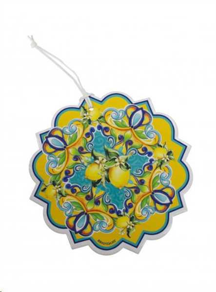DECORATION CITRUS CERAMICA/SUGHERO GIALLO CM.D20