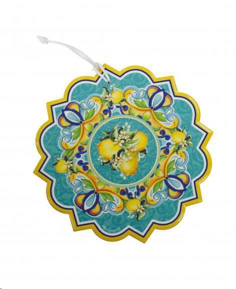 DECORATION CITRUS CERAMICA/SUGHERO AZZURRO CM.D20
